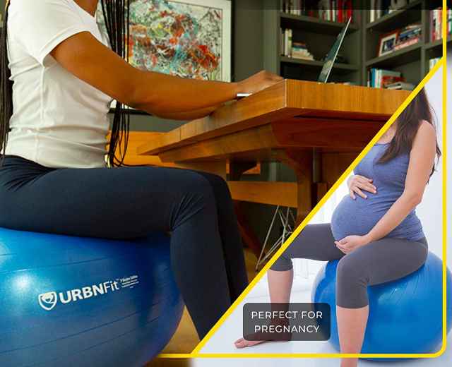 URBNFit's birthing ball can also be helpful as an office fitness ball chair