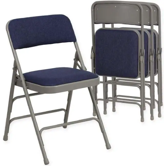 The Flash Furniture's Hercules folding chairs have soft cushioning so you can dine in comfort and to store the chairs away when not in use.