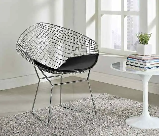 Bertoia wire lounge chair