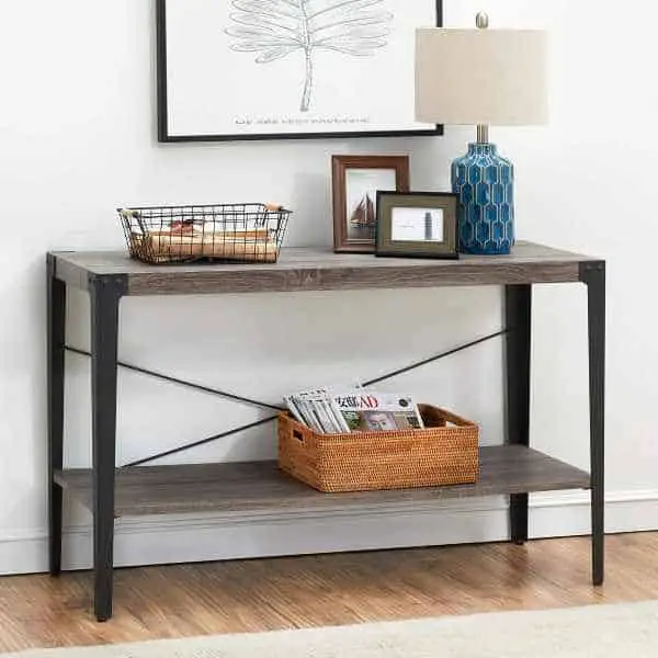 8 Entryway Console Tables With Storage, Industrial Sofa Table With Storage