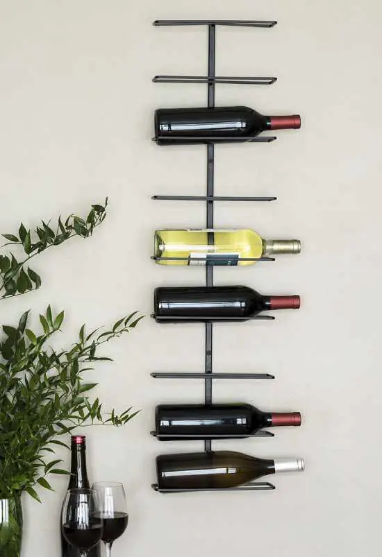minimalist modern wall-mounted wine rack