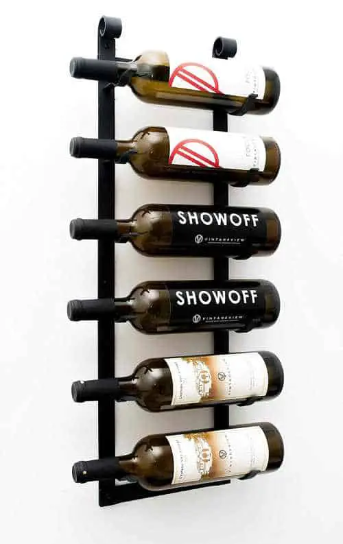 steel wall-mounted wine rack