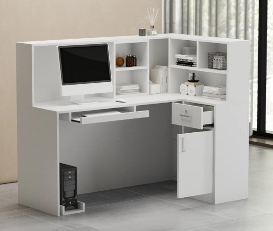 l-shaped reception desk