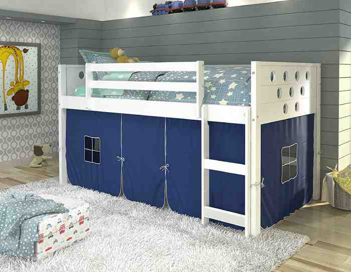 bunk bed with room underneath