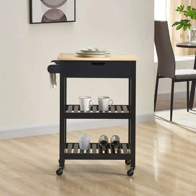 rolling kitchen cart with enough storage space
