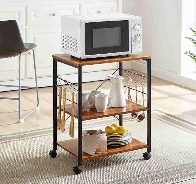 a versatile rolling cart for kitchen or home office