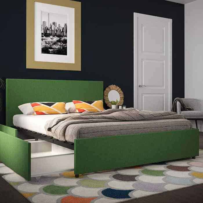 platform bed with storage drawers