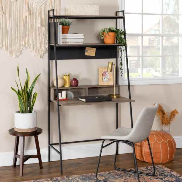 8 Best Ladder Shelf Desks Vurni, Leaning Ladder Bookcase With Desk
