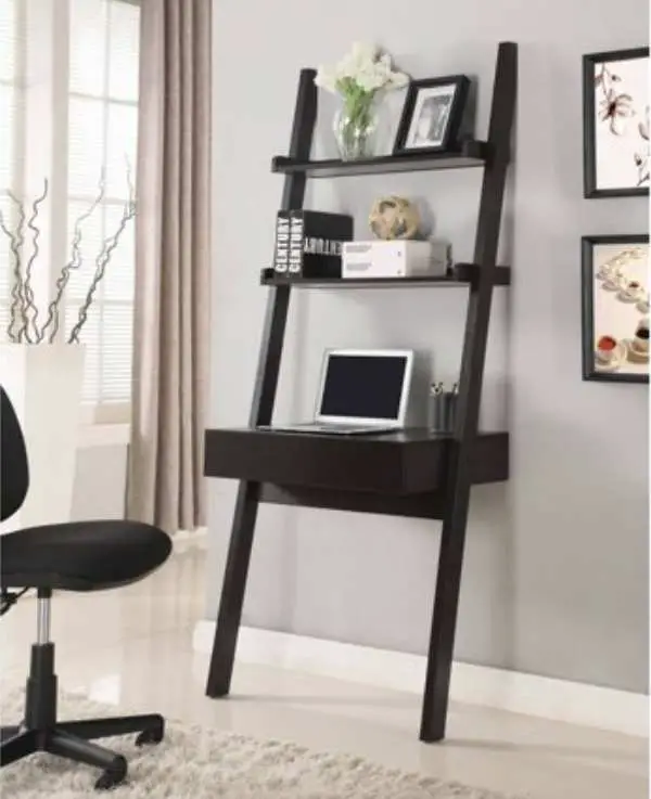 ladder desk with shelves
