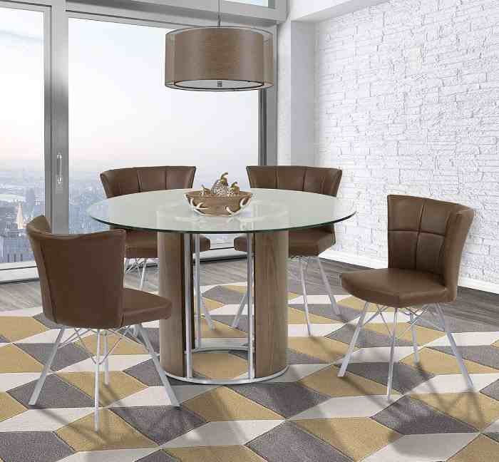 pedestal dining table with glass table top