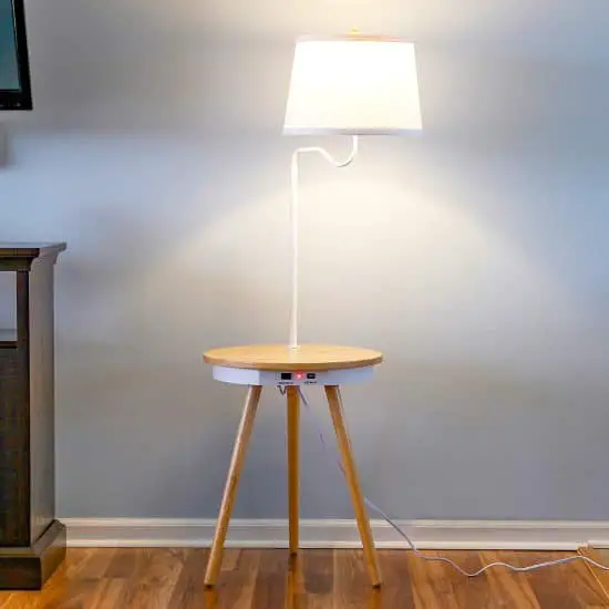 wireless charging side table with lamp