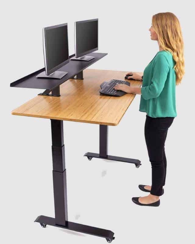 split top electric stand up desk