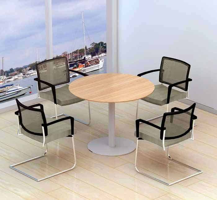 round pedestal dining table ideal for both home and office