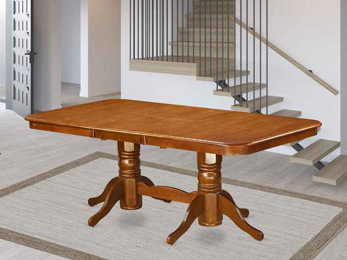 classic style rectangular pedestal dining table