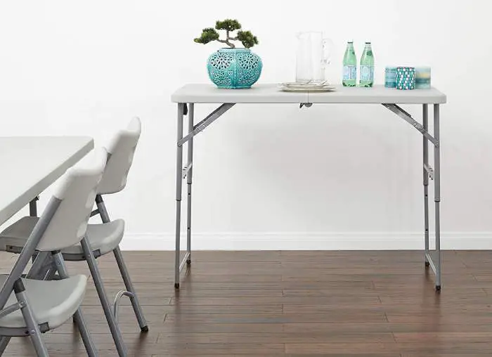 height adjustable folding resin table