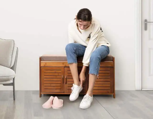 shoe bench cabinet with detachable cushion