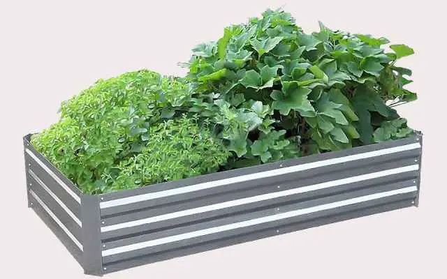 galvanized steel raised planter bed