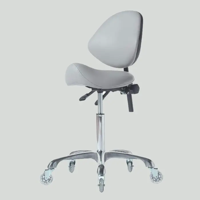 hydraulic ergonomic saddle stool with backrest