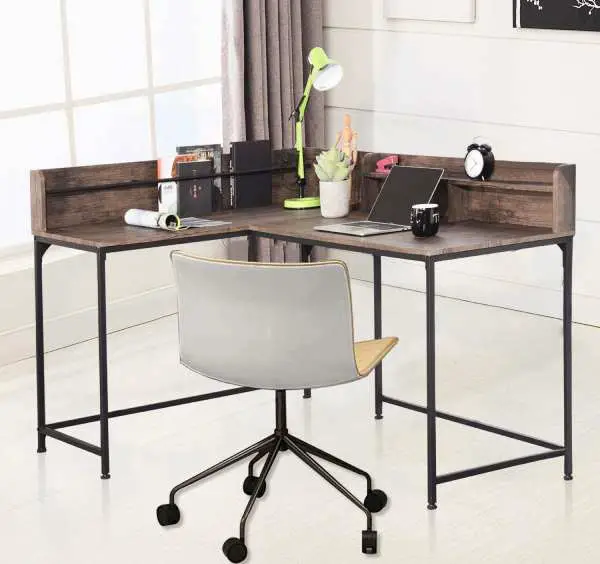 l-shaped corner desk with high edges