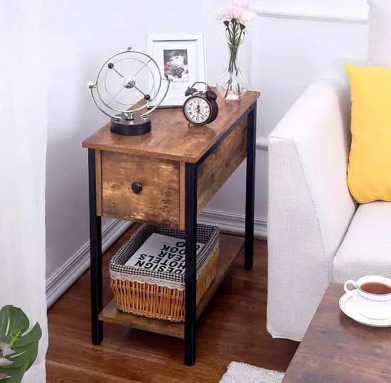 industrial style side end bedside table