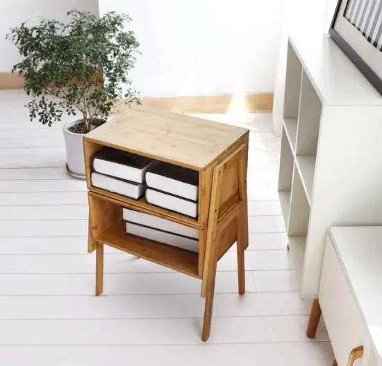 stackable bamboo side table