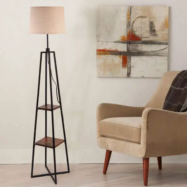 floor reading lamp with shelves