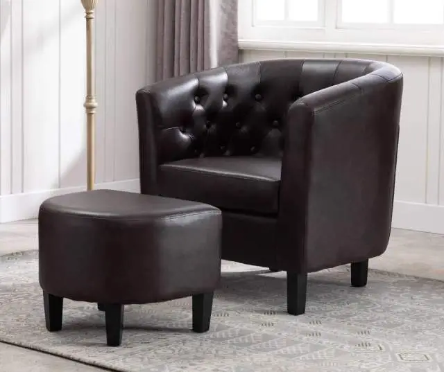 tufted barrel accent chair