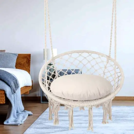 comfy macrame chair for teenage bedroom