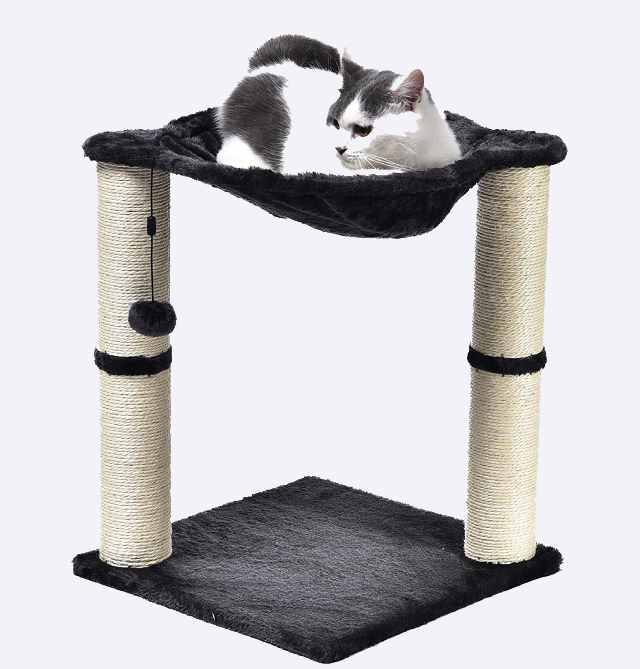 cat tree tower with hammock and scratching posts 
