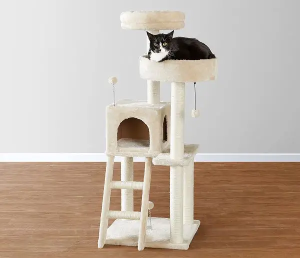 cat activity tree with platform and scratching posts