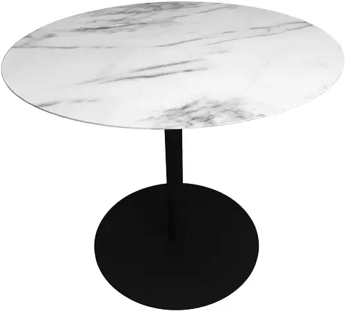 round faux marble metal overlapping coffee table set