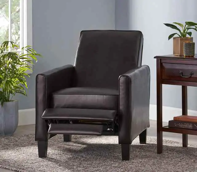 leather recliner club chair