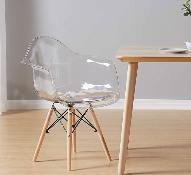retro-style acrylic stacking chair